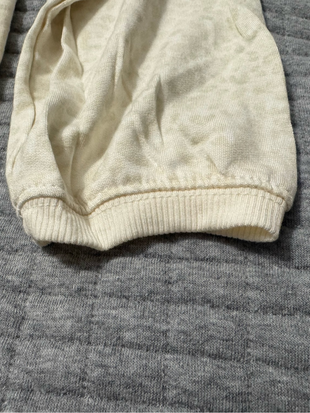 All in Motion Girls Animal Print Cream Cropped Front Knot Long Sleeve Crew Neck - Picture 7 of 10